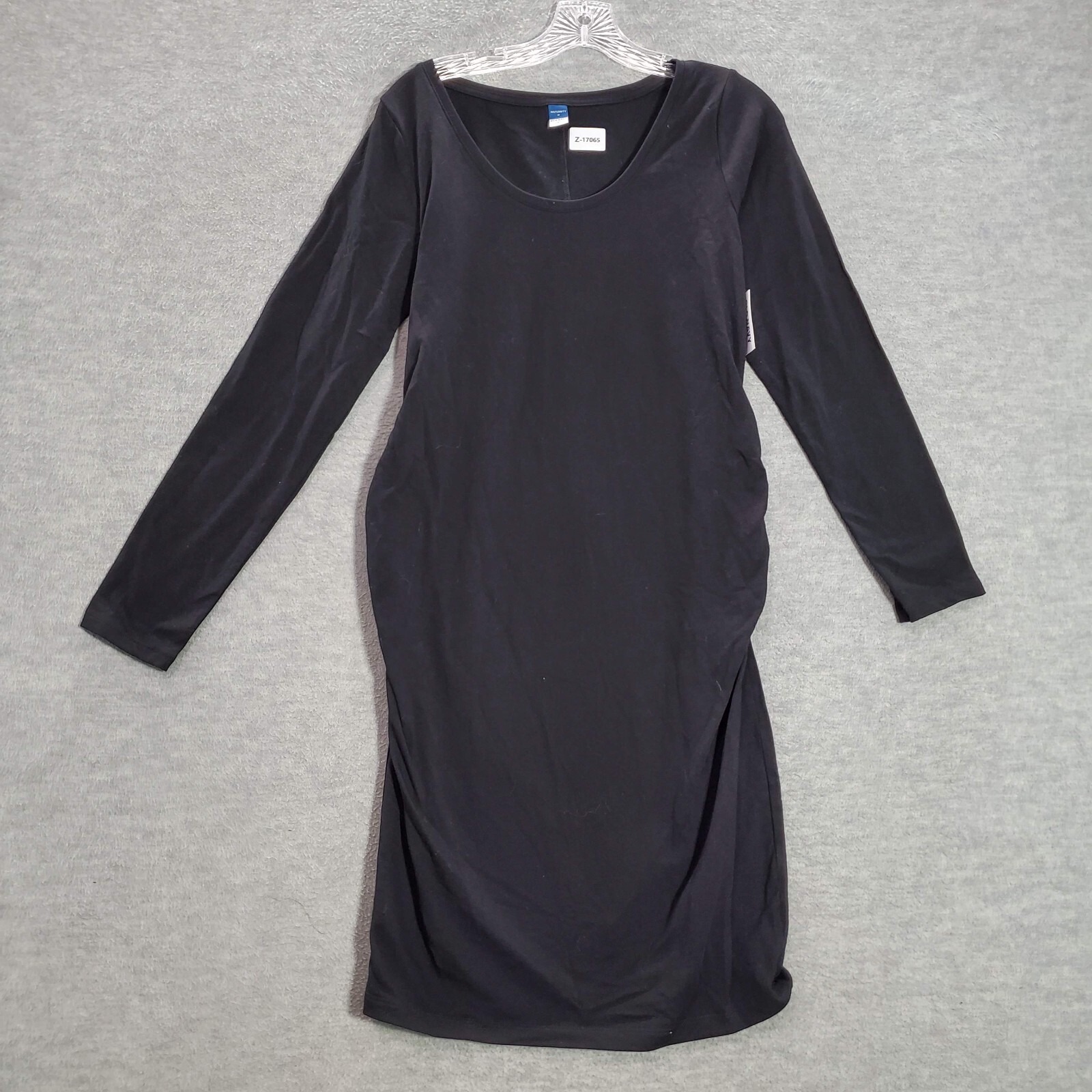 Old Navy Women Dress Medium Black Maternity Knee Length T Shirt Long Sleeve Nwt